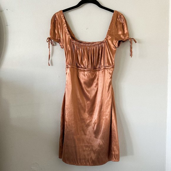 Tiger Mist Satin Cap Sleeve Bodycon Dress Size Small - Picture 1 of 9